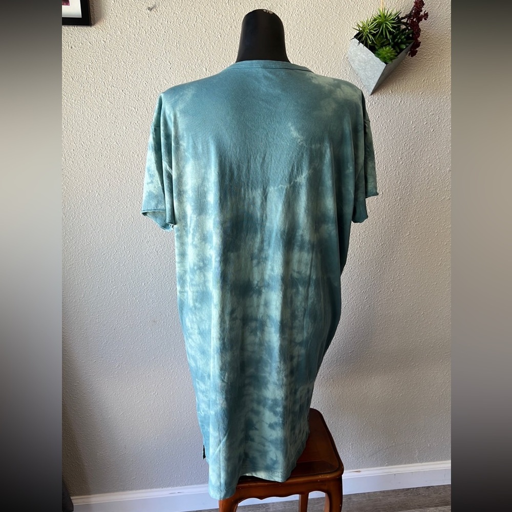 PINK Nation Blue Tie Dye Oversized T-shirt Dress Size Medium - Picture 4 of 9